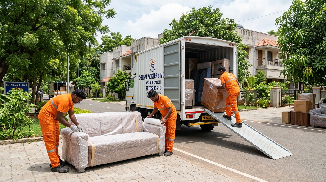 Agarwal Packers and Movers Avadi Chennai – Professional Team Loading Household Goods in Defense Township